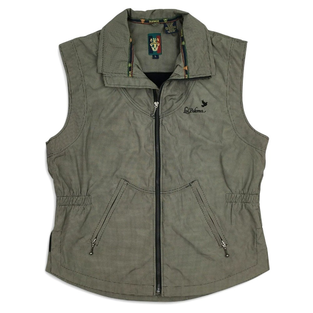 Sunice Golf Vest Men's Large Olive Houndstooth Full Zip La Paloma Club Logo DWR
